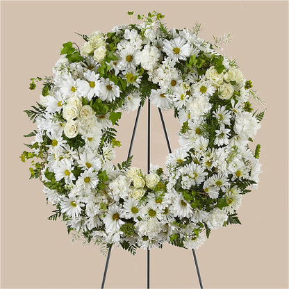 Faithful Wishes Wreath –  Poplar Flower Shop, Terre Haute IN