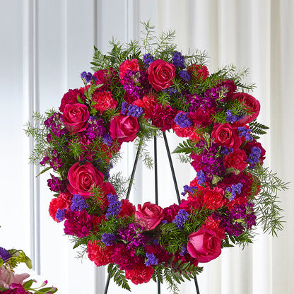 Calming Colors Wreath –  Poplar Flower Shop, Terre Haute IN