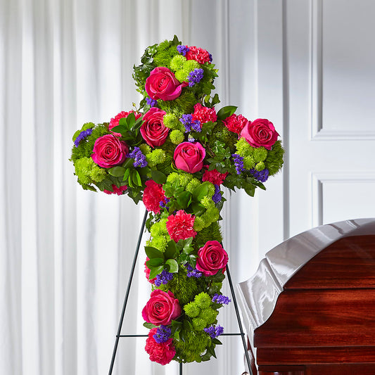 Tribute Rose Floral Cross –  Poplar Flower Shop, Terre Haute IN