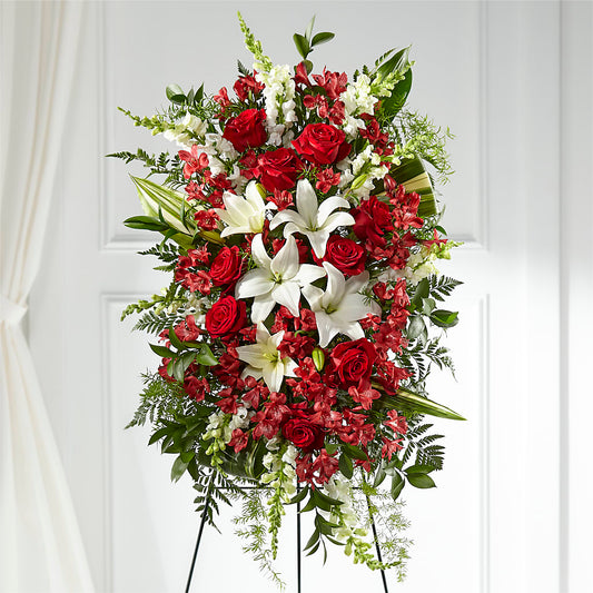 Everlasting Memory Standing Spray –  Poplar Flower Shop, Terre Haute IN