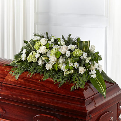Hopeful Gesture Casket Spray –  Poplar Flower Shop, Terre Haute IN