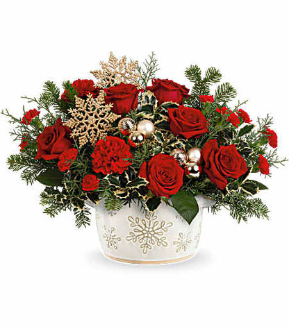 Teleflora's Snowflake Symphony Centerpiece