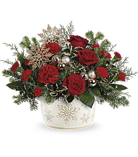 Teleflora's Snowflake Symphony Centerpiece