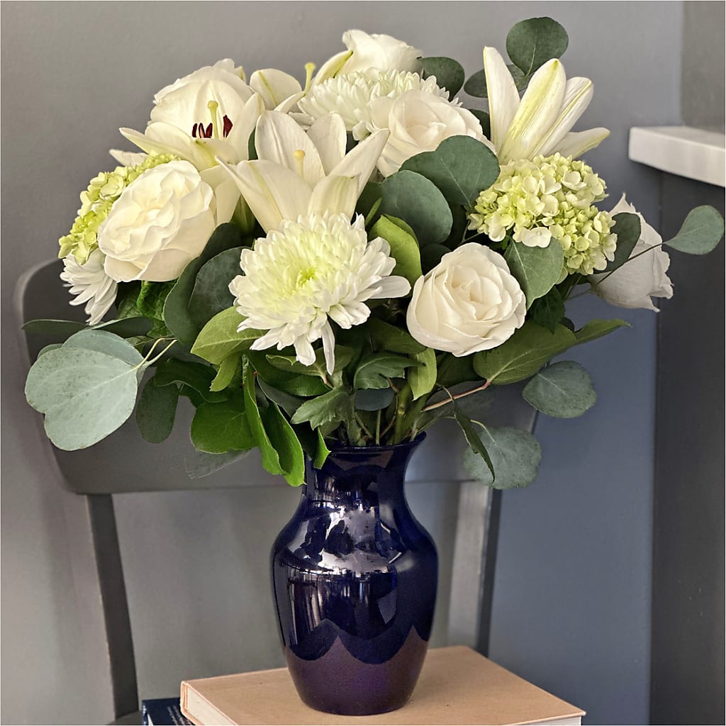 Snowy Dreams Bouquet –  Poplar Flower Shop, Terre Haute IN