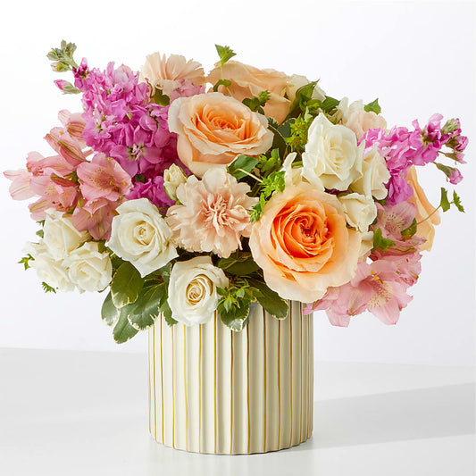 Paradise Bouquet with Ivory Vase –  Poplar Flower Shop, Terre Haute IN