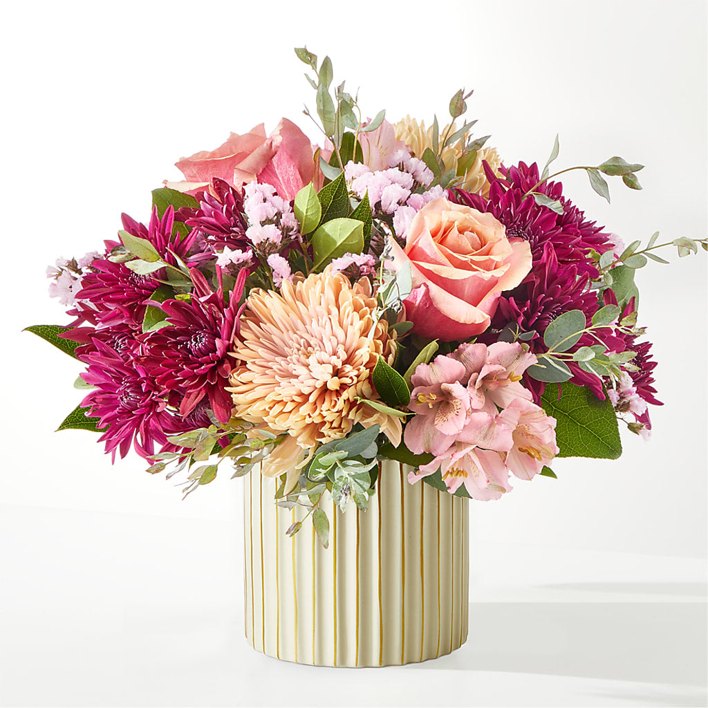 Berry Cobbler Bouquet with Ivory Vase –  Poplar Flower Shop, Terre Haute IN