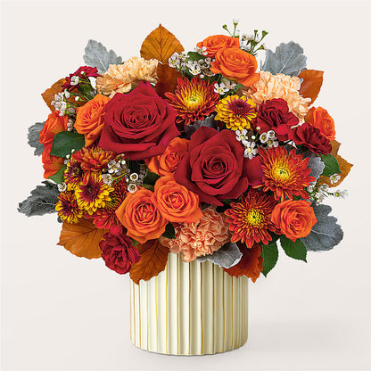 Merlot Bouquet with Ivory Vase –  Poplar Flower Shop, Terre Haute IN