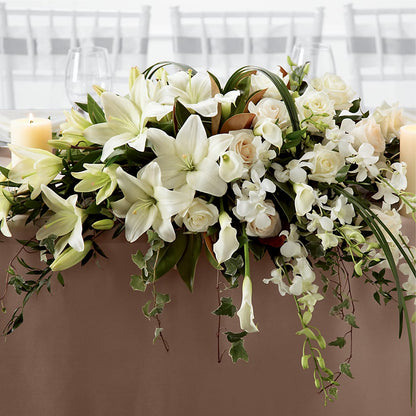 White Linen Arrangement –  Poplar Flower Shop, Terre Haute IN