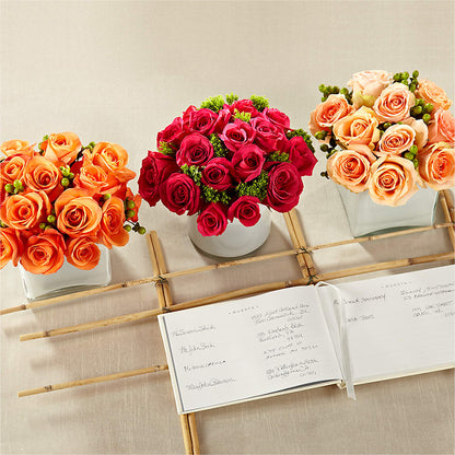 Dawn Rose Centerpiece –  Poplar Flower Shop, Terre Haute IN